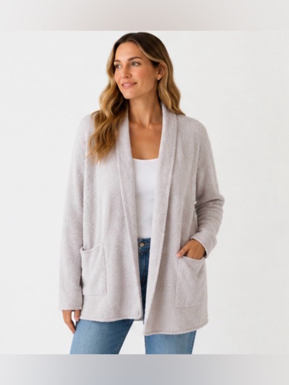 Barefoot Dreams CozyChic Lite Open Front Long Cardigan Sweater
